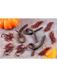 Rötliche Regenwürmer Halloween Deko 8 Stück