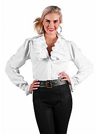 Ruches blouse met jabot wit
