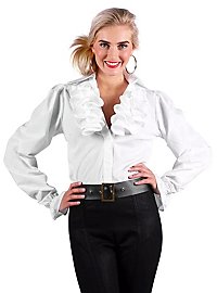 Rüschenbluse mit Jabot weiß