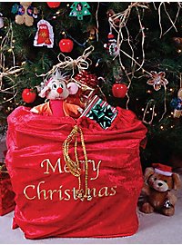 Sacco di babbo natale rosso con ornamento di babbo natale 90 x 60 cm