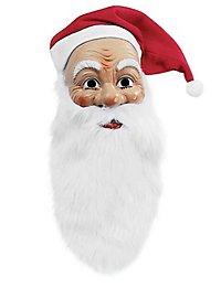 Santa Claus mask with beard and cap