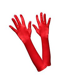 Satin Gloves red