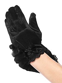 Satin Handschuhe für Kinder schwarz