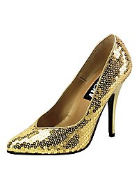 Scarpe con paillettes dorate