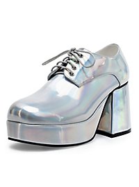 Scarpe con plateau da uomo argento