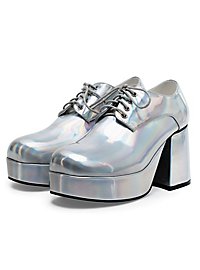 Scarpe con plateau da uomo argento