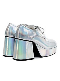 Scarpe con plateau da uomo argento