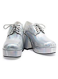 Scarpe con plateau da uomo argento