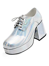 Scarpe con plateau da uomo argento