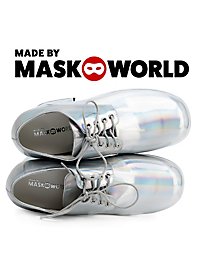 Scarpe con plateau da uomo argento