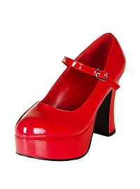 Scarpe con plateau rosse