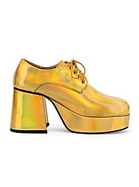 Scarpe con plateau uomo oro