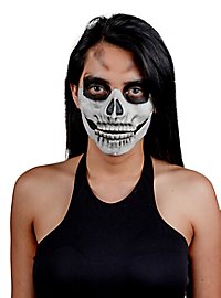 Schädel Teilmaske zum Ankleben weiß