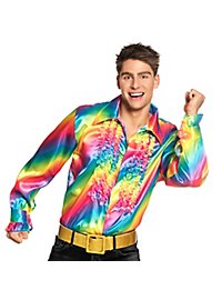 Schlager star ruffle shirt rainbow