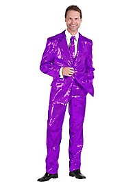 Schlagersänger Pailletten Anzug lila Kostüm