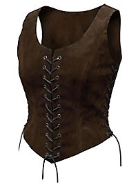 Schnürmieder aus Veloursleder schwarz