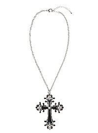 Schwarzes Kreuz Halskette