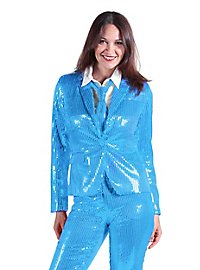 Sequined suit for ladies turquoise
