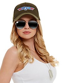 Set d'accessoires Top Gun avec casquette, lunettes d'aviateur et dog tag