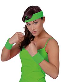 Set De Muñequeras Verde Neón