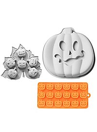 Set di 3 stampi in silicone per zucche di Halloween, cioccolatini, orsetti gommosi e cubetti di ghiaccio