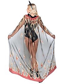 Set di accessori con corna da diavolo e mantello infuocato