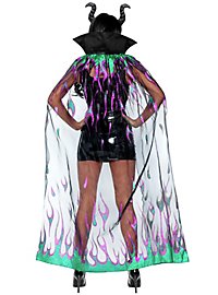 Set di accessori con corna da fata oscura e mantello infuocato