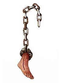 Severed Foot in Chain Halloween Decoration