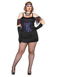 Sexet Flapper Blå XXL Kostume