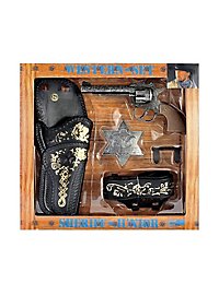 Sheriff accessory set for children with toy gun