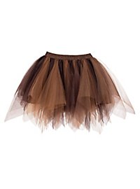 Short tulle skirt brown