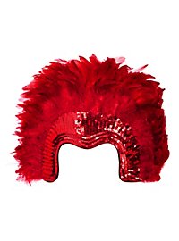 Showgirl Headdress with Feathers red-black