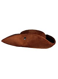Simple pirate tricorn hat brown