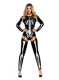 Skeleton Bodysuit black with Leg Warmers