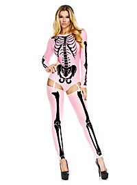 Skeleton Bodysuit pink with Leg Warmers