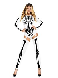 Skeleton Bodysuit white with Leg Warmers