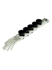 Skelettarm mit 5 Schnapsgläsern