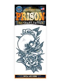 Skull and Roses Temporary Prison Tattoo
