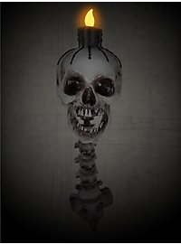 Skull candle holder with light