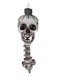 Skull candle holder with light