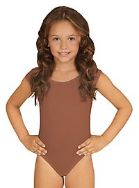 Sleeveless body for children brown