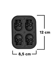 Small skull silicone mould for ice cubes and for baking 4-grid