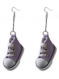 Sneaker earrings purple