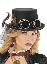 Sombrero De Copa Steampunk Bajo Con Gafas