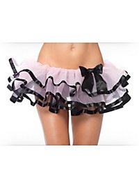 Sottoveste corta con fiocco rosa-nero