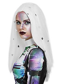 Spacegirl wig - white, with stars