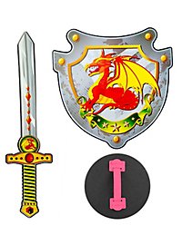 Spada e scudo del cavaliere del drago in gommapiuma