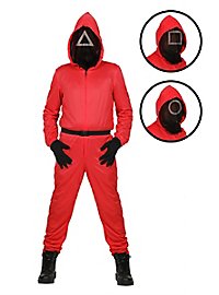 Squid Game bewaker overall met geïntegreerd masker voor kinderen