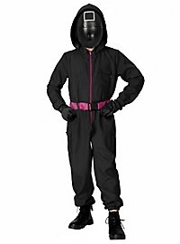 Squid Game – Masked Officer Costume for Kids Black