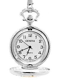 Steam Engine Pocket Watch silver 